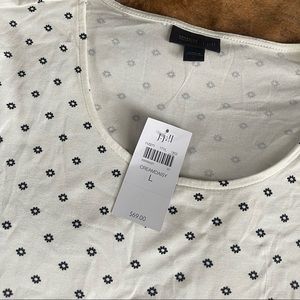 J. Jill Tops Large Wearever Stylish Black Daisy Top